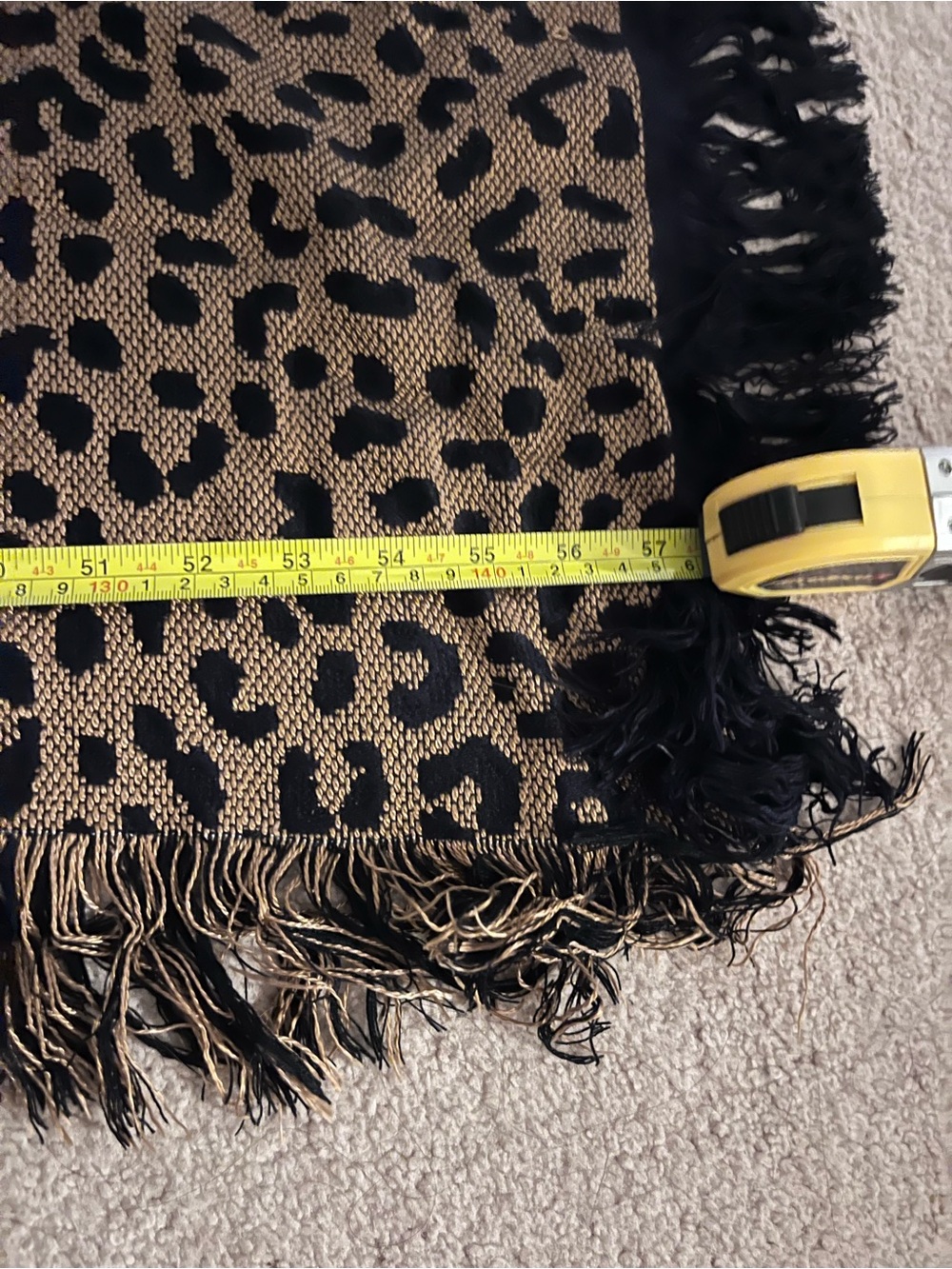 Cheetah Fringe Throw Blanket - Picture 2 of 4